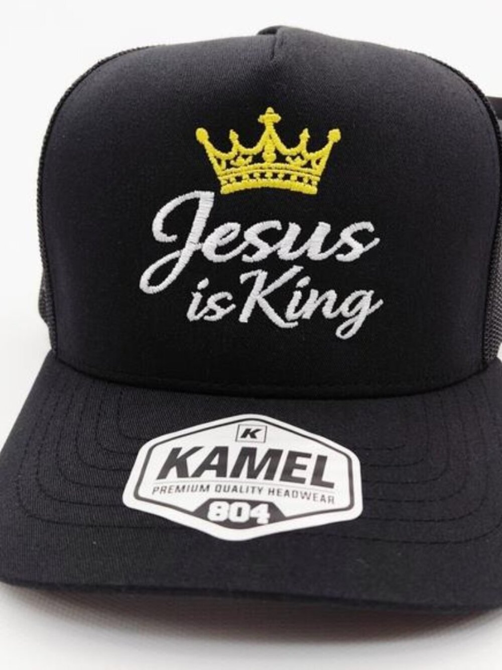 Jesus Is King Trucker Hat Black Mesh Snapback USA Direct Embroidered Cap NWT